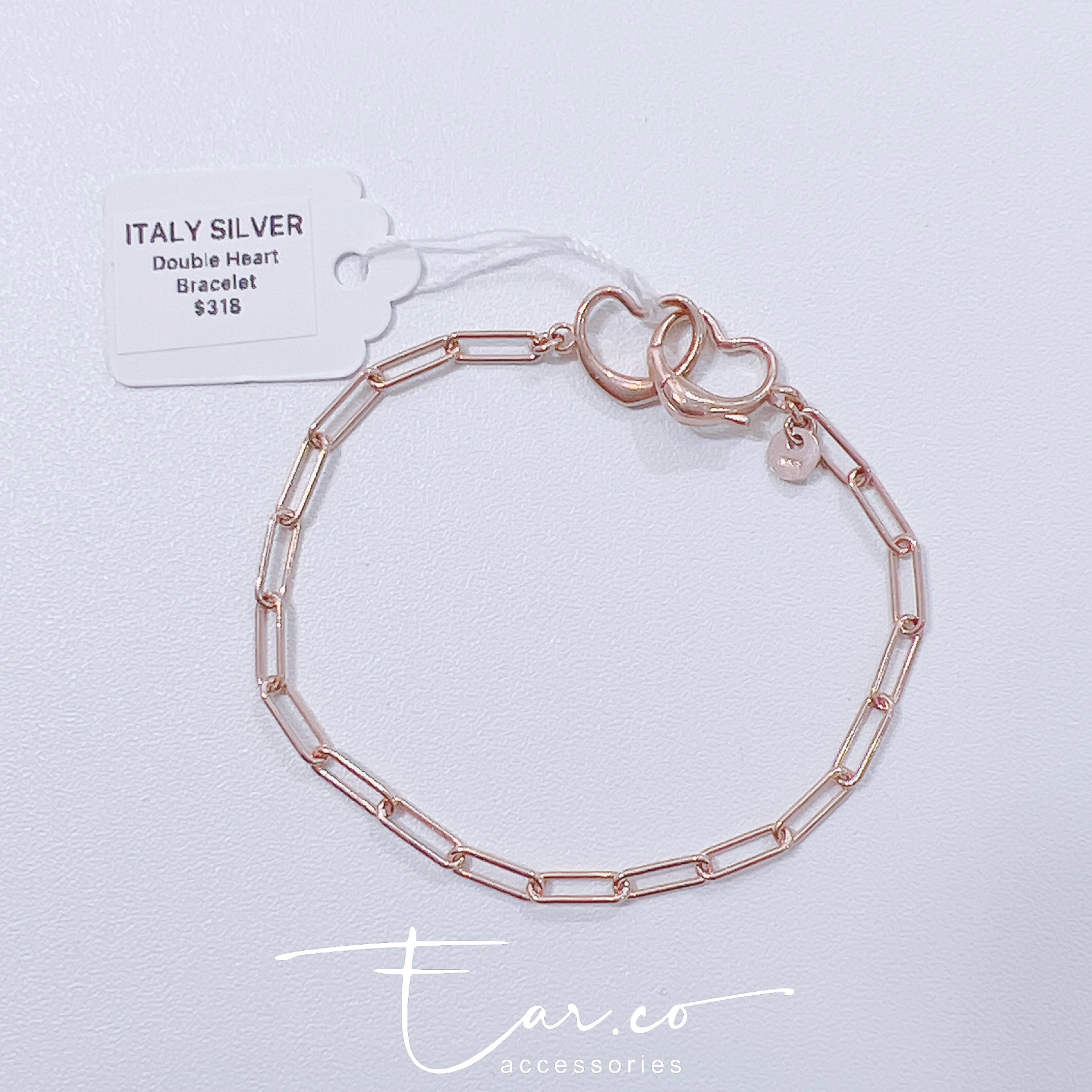 Double Heart 扣手鏈 [ITALY SILVER🇮🇹]