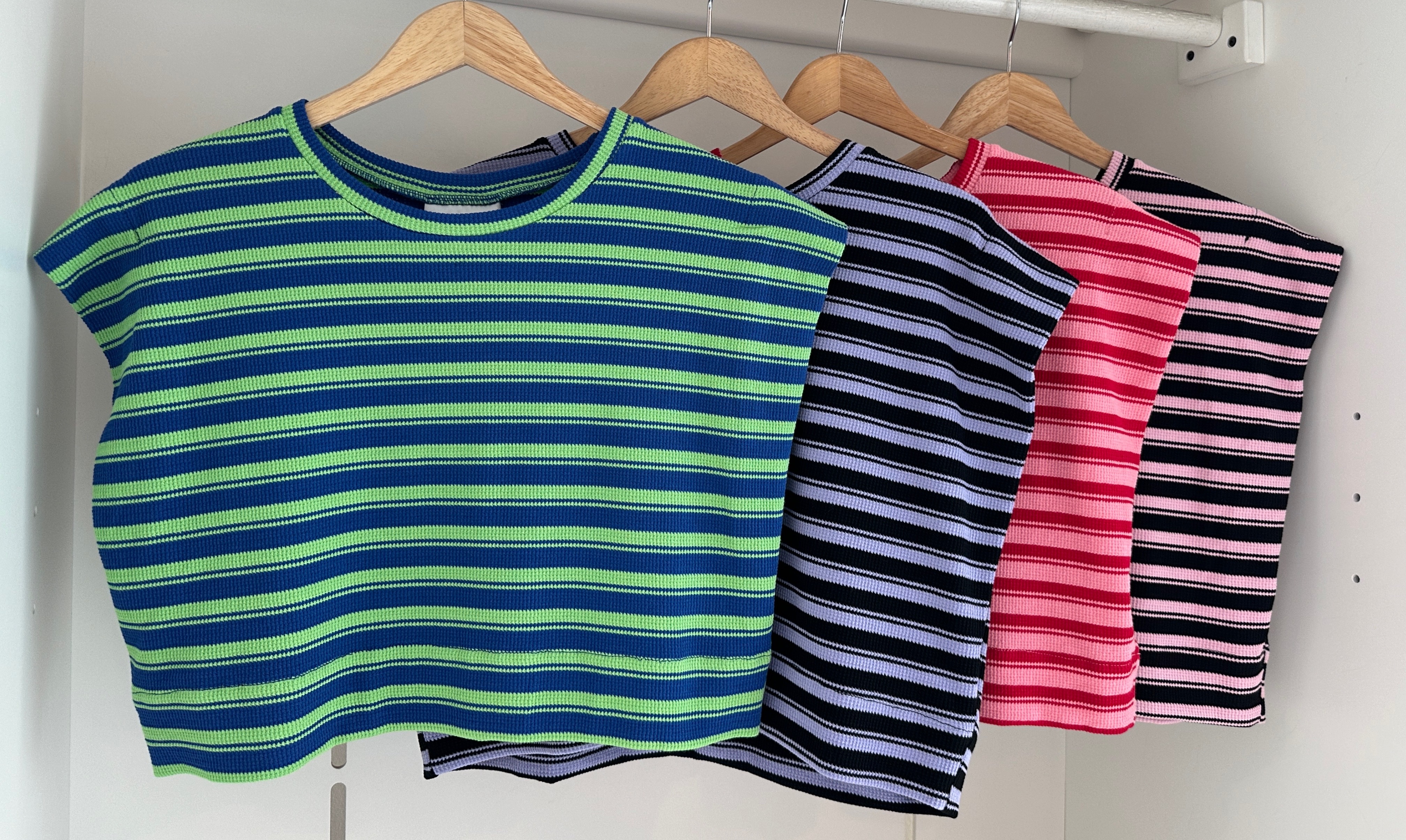 V SLEEVE STRIPED CASUAL BLOUSE