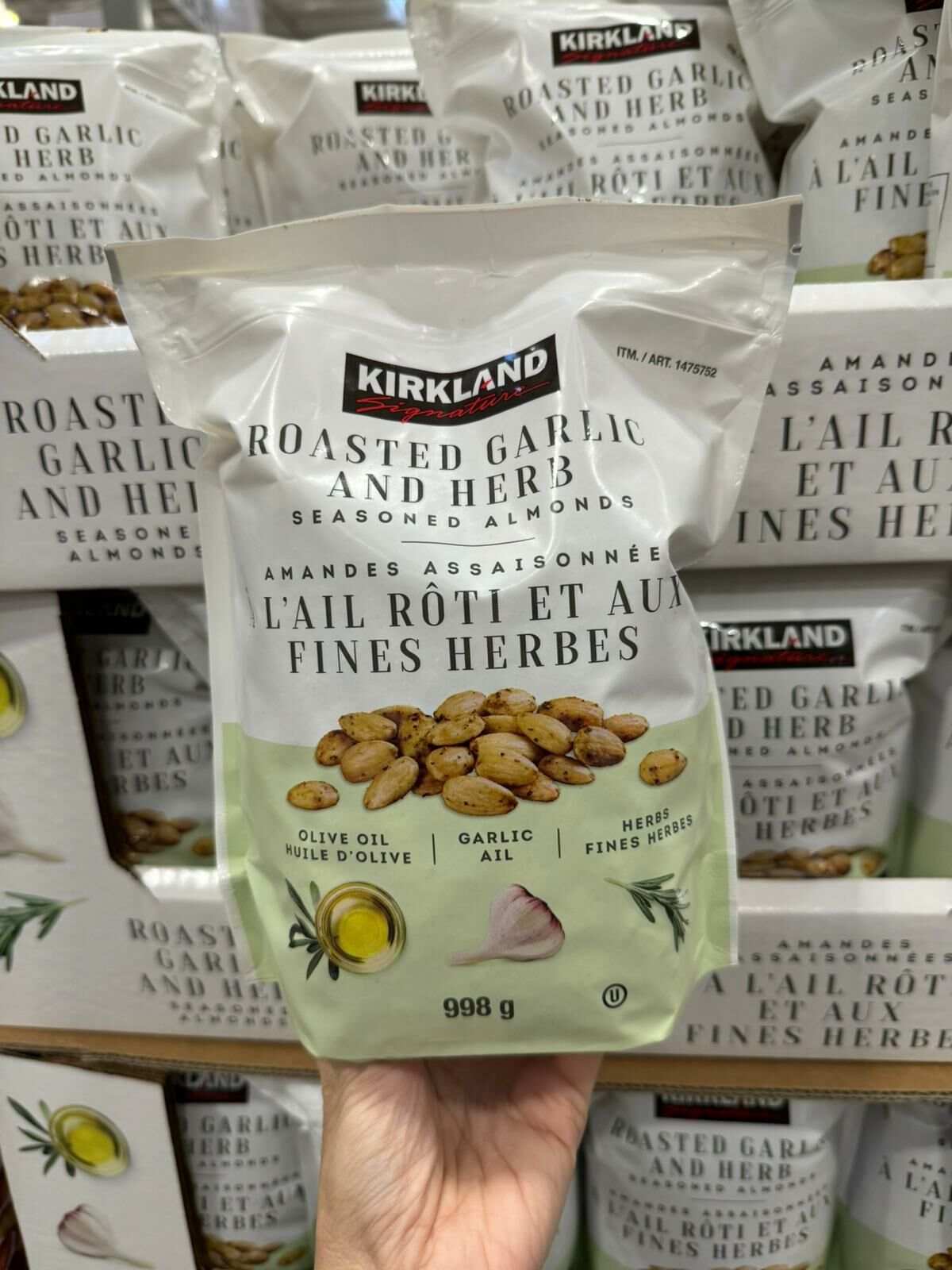 Kirkland Signature Garlic Herb Almonds 1kg