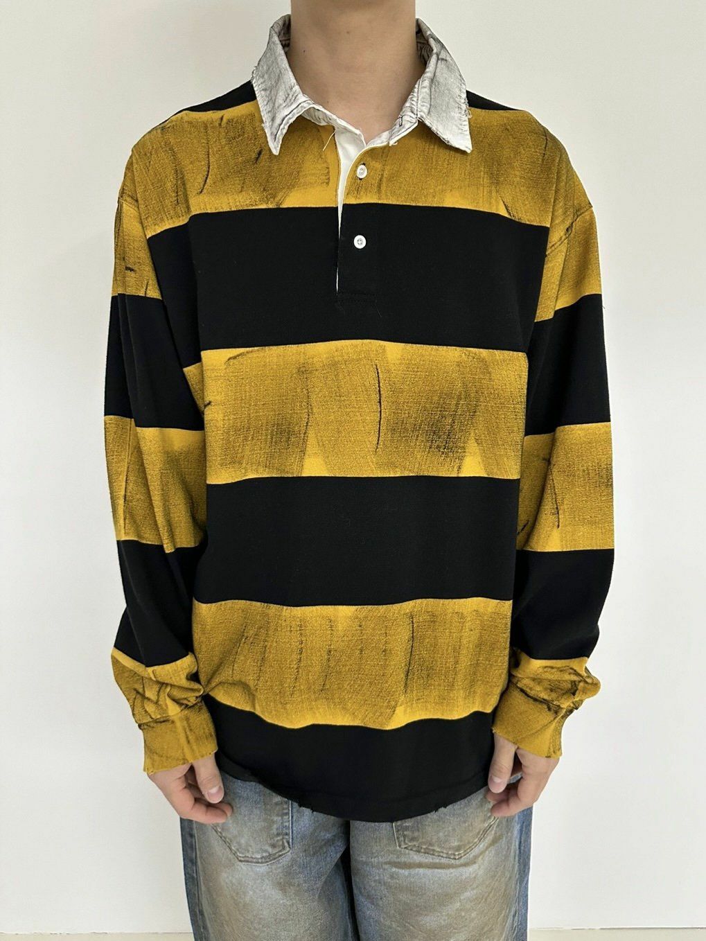 仿污橫間長袖PoloTee LANE-044T