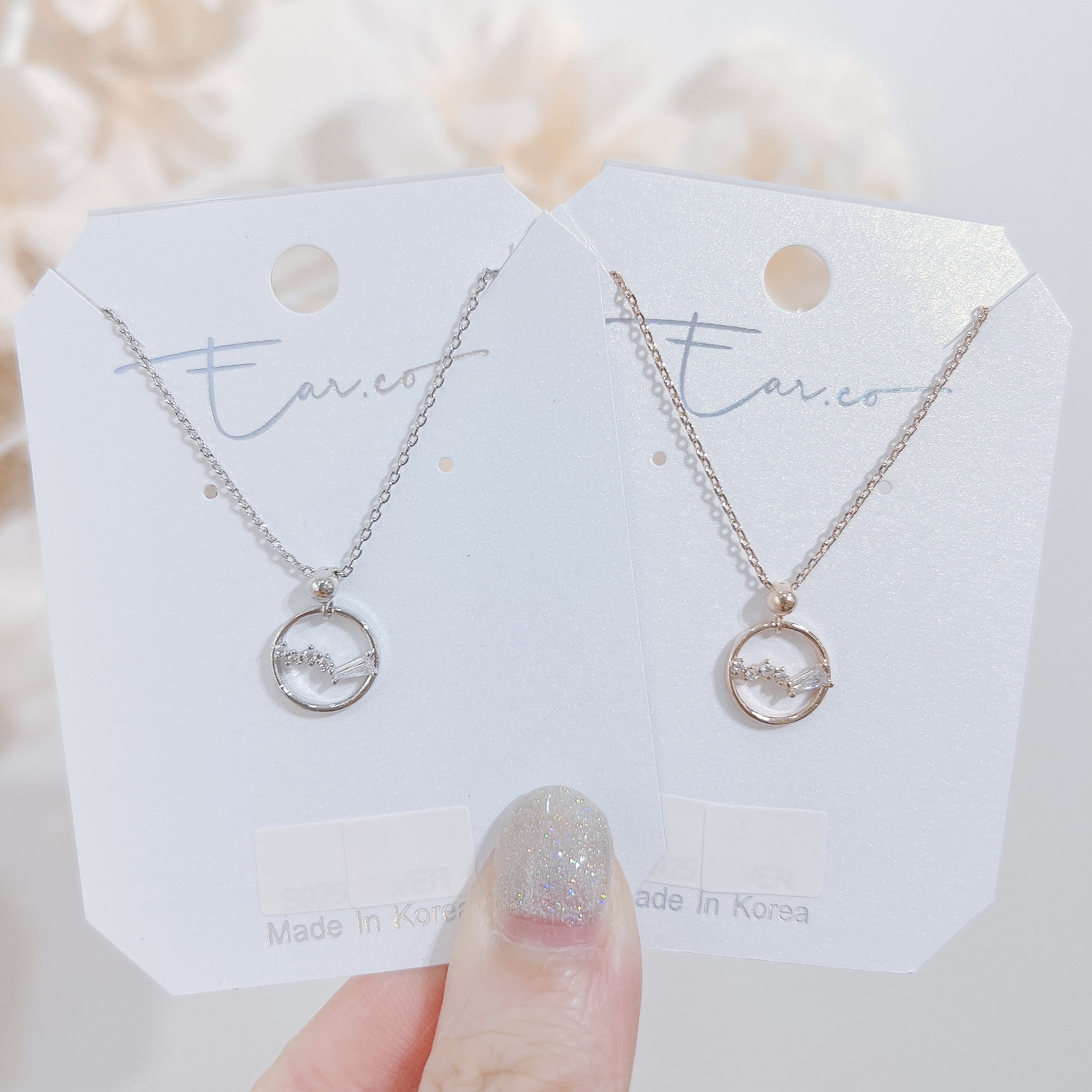 簡約圓形皓石頸鏈