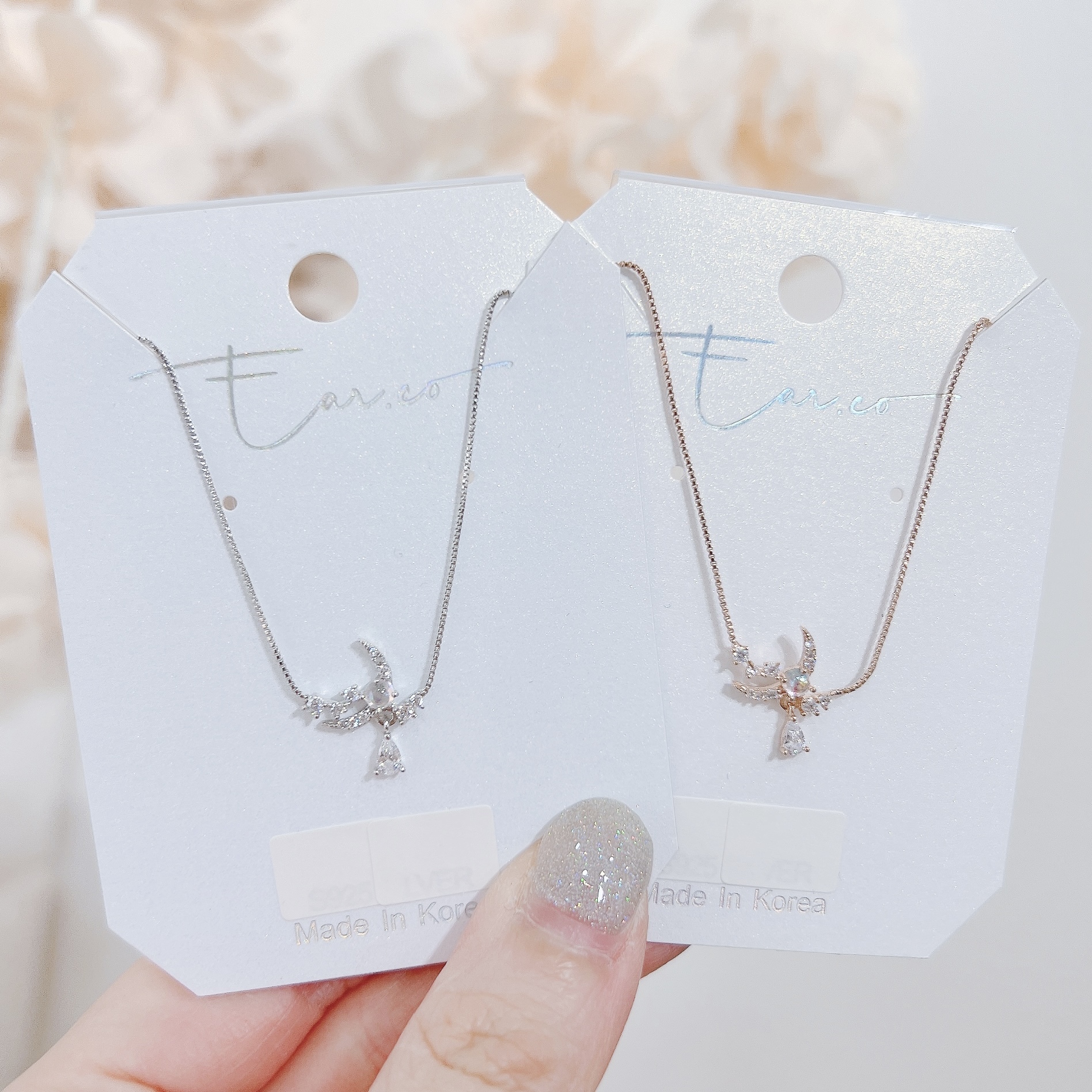 幻彩月亮水滴蛇骨幼頸鏈