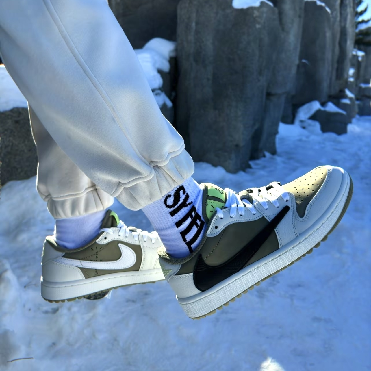NIKE AIR JORDAN 1 GOLF X TRAVIS SCOTT 白棕綠高爾夫FZ3124200