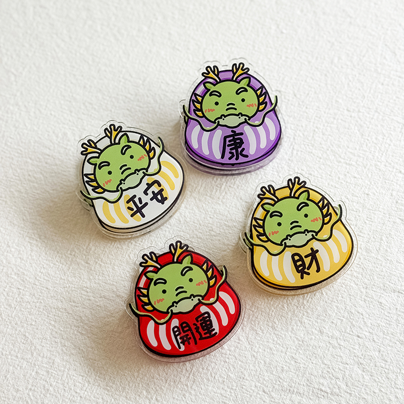 不倒翁造型壓克力磁吸夾