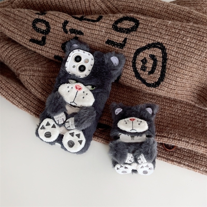 Upsad cat iPhone case and AirPods case