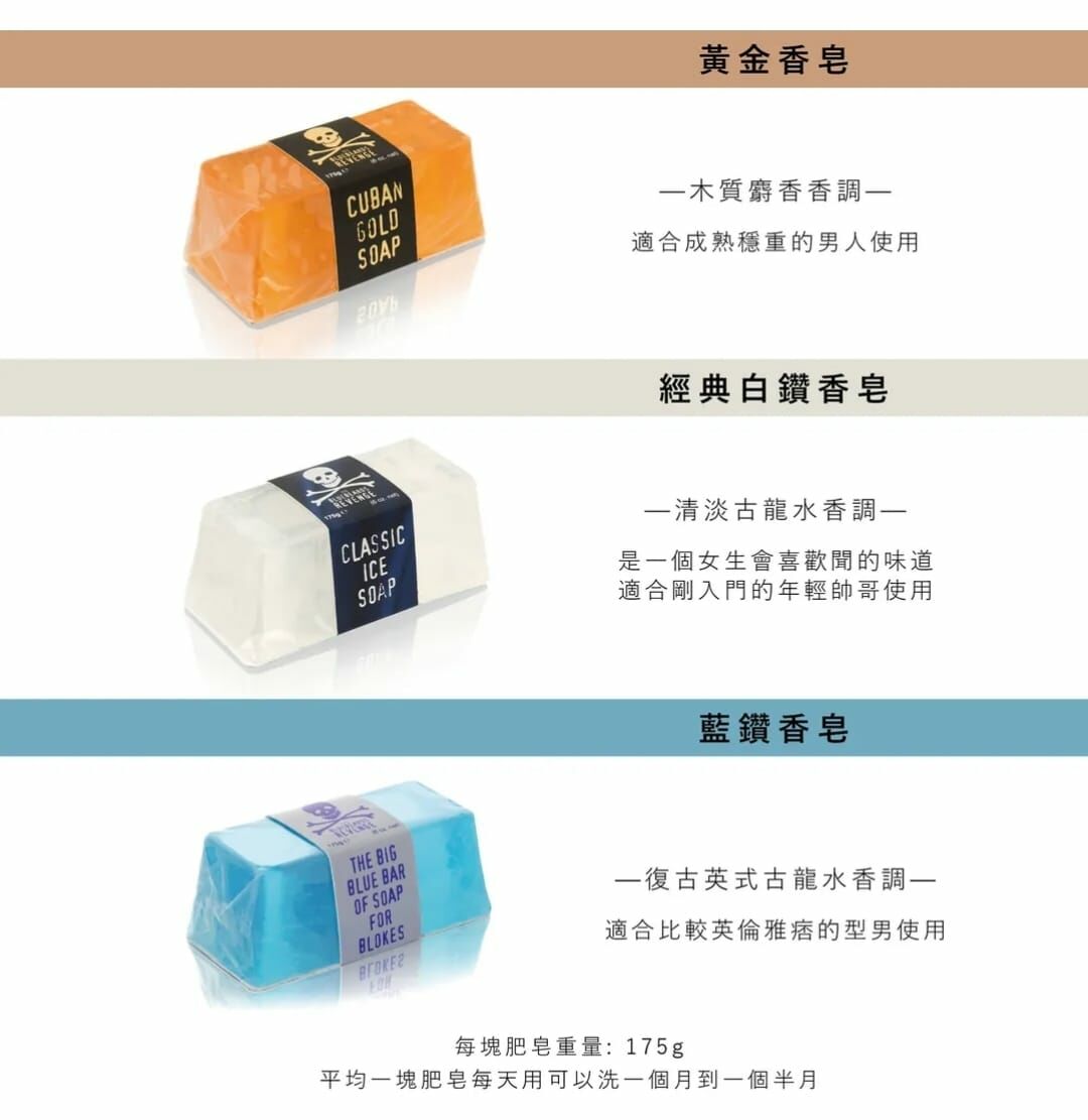 英國 BLUEBEARDS REVENGE | 白磚古龍皂  清新古龍水香調 175g