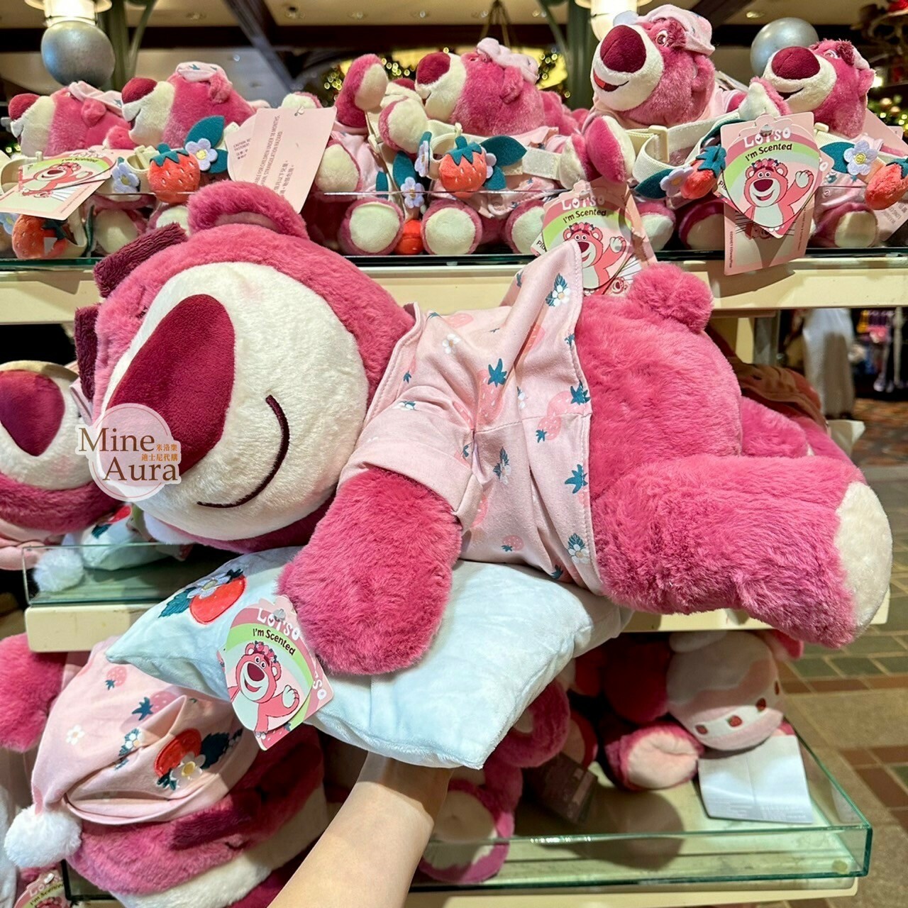 熊抱哥 Lotso居家系列 睡顏 趴趴 L號 娃娃 玩偶 有草莓味 玩具總動員 Toy Story -香港迪士尼樂園