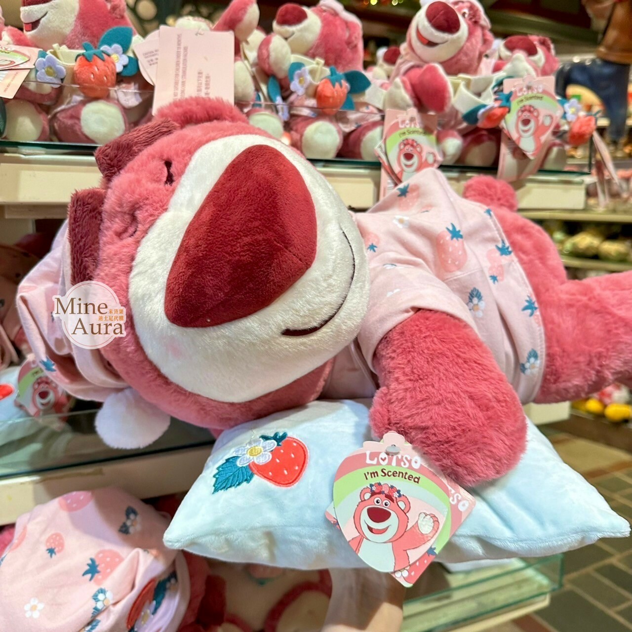 熊抱哥 Lotso居家系列 睡顏 趴趴 L號 娃娃 玩偶 有草莓味 玩具總動員 Toy Story -香港迪士尼樂園