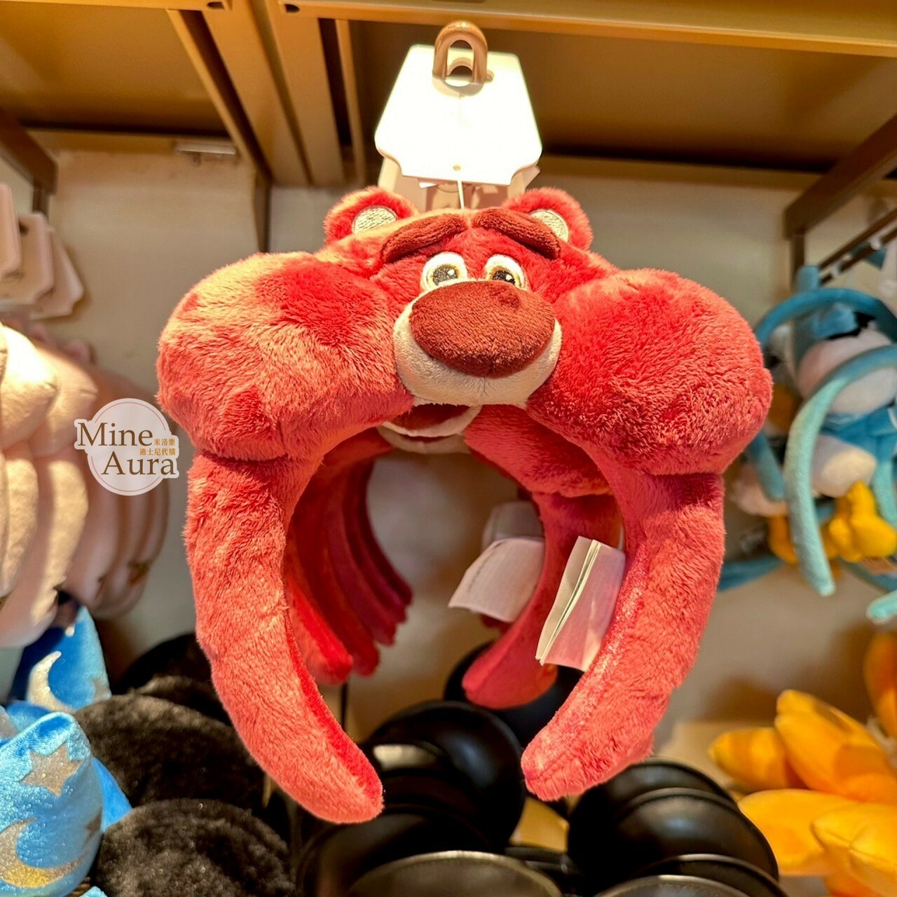 熊抱哥 Lotso 絨毛 臉頰鼓鼓 造型 髮圈 髮箍 玩具總動員 Toy Story -香港迪士尼樂園