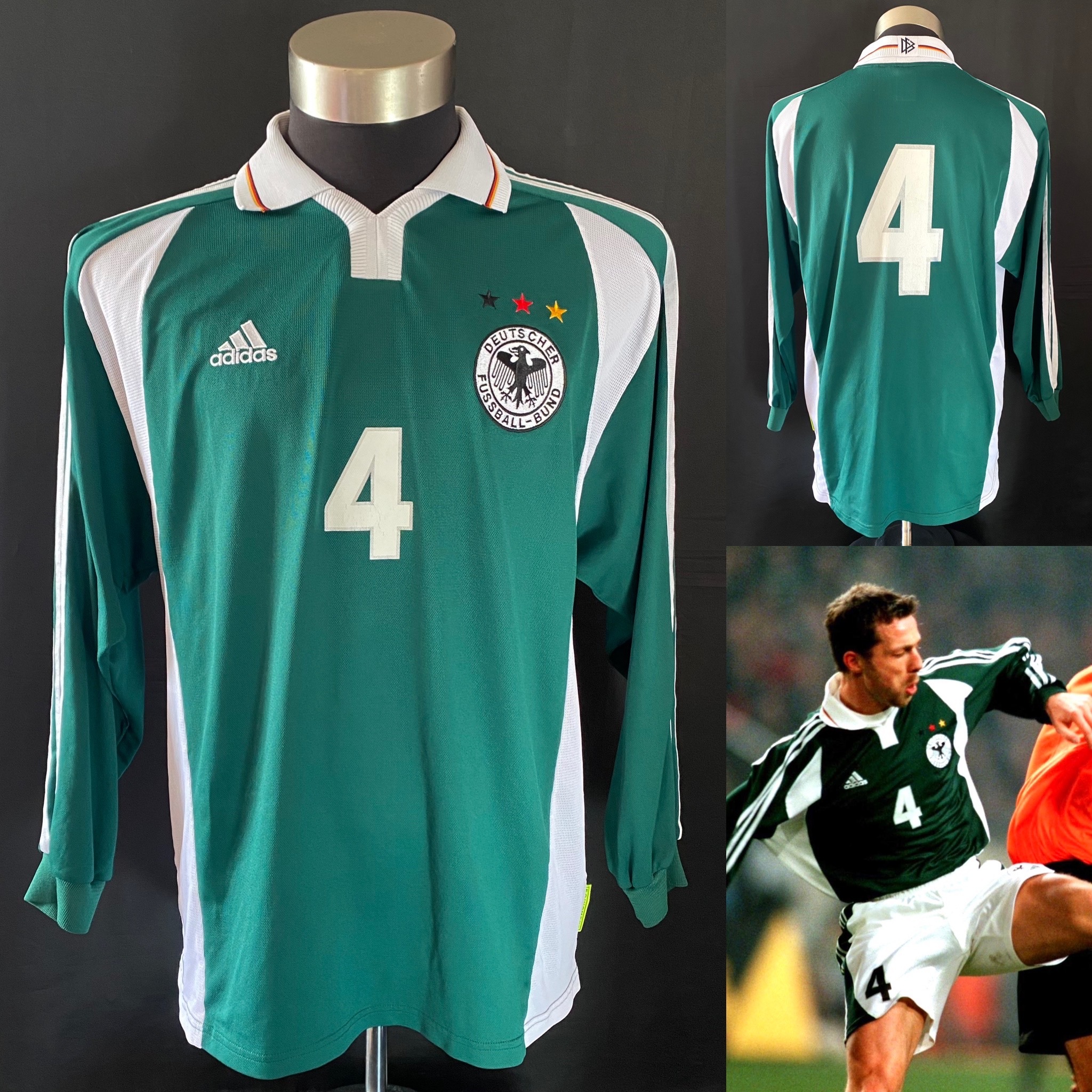 (更衣室版) 德國 2000-2002 Adidas 作客長袖更衣室球員版球衣