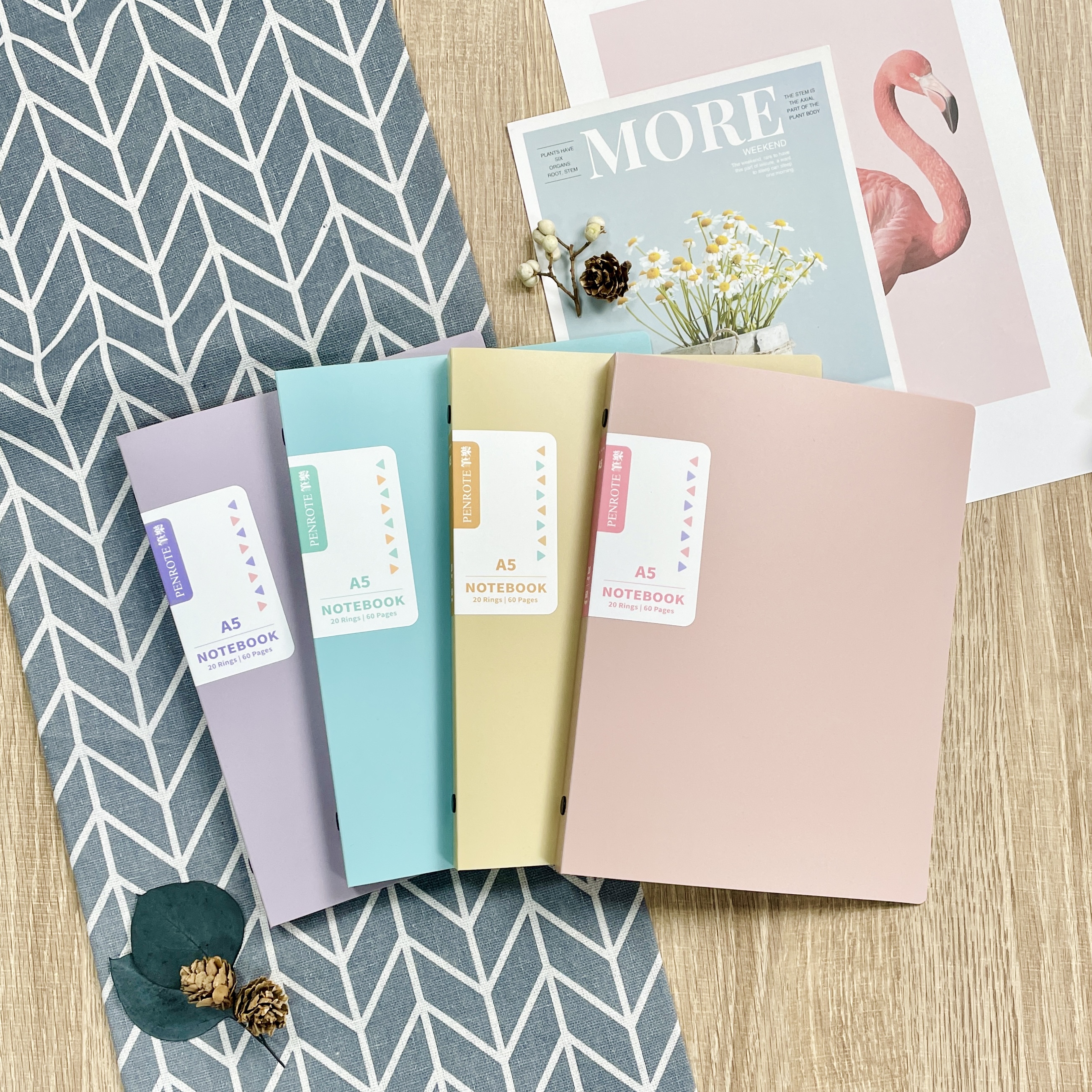 【PENROTE筆樂】柔色 A5 - 20孔活頁筆記本