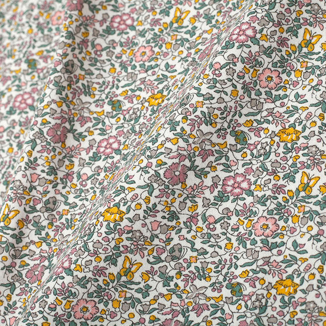 蕾絲領小碎花上衣 粉紫