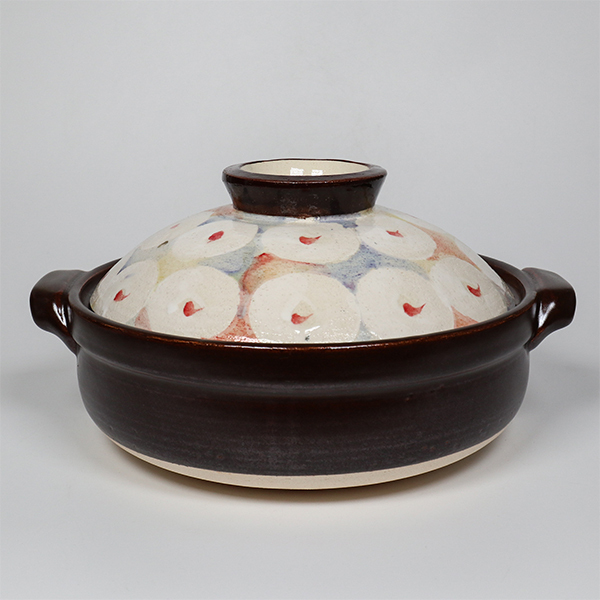 【萬古燒】山茶花 8號深陶鍋