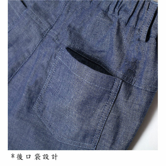 壓摺帥氣短褲 藍