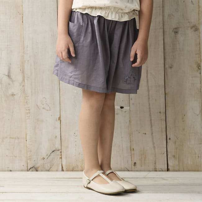 典雅棉麻平織褲裙 紫