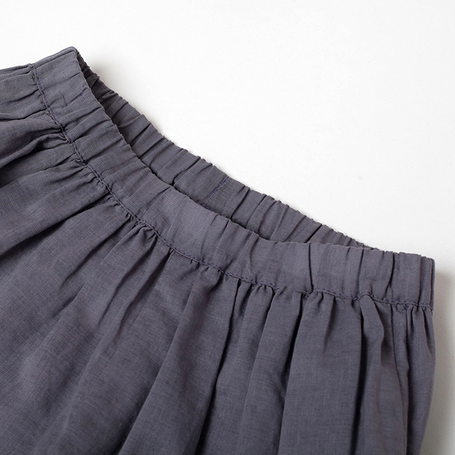 典雅棉麻平織褲裙 紫
