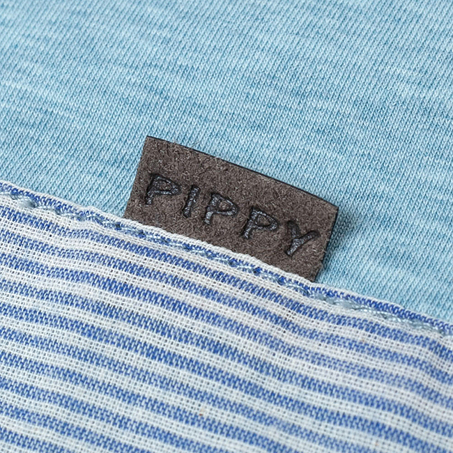 圓領剪接 針織上衣 藍