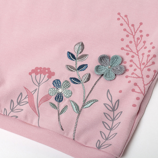 刺繡鉤花上衣 粉