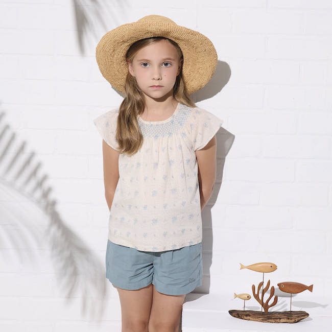 純棉典雅上衣 米