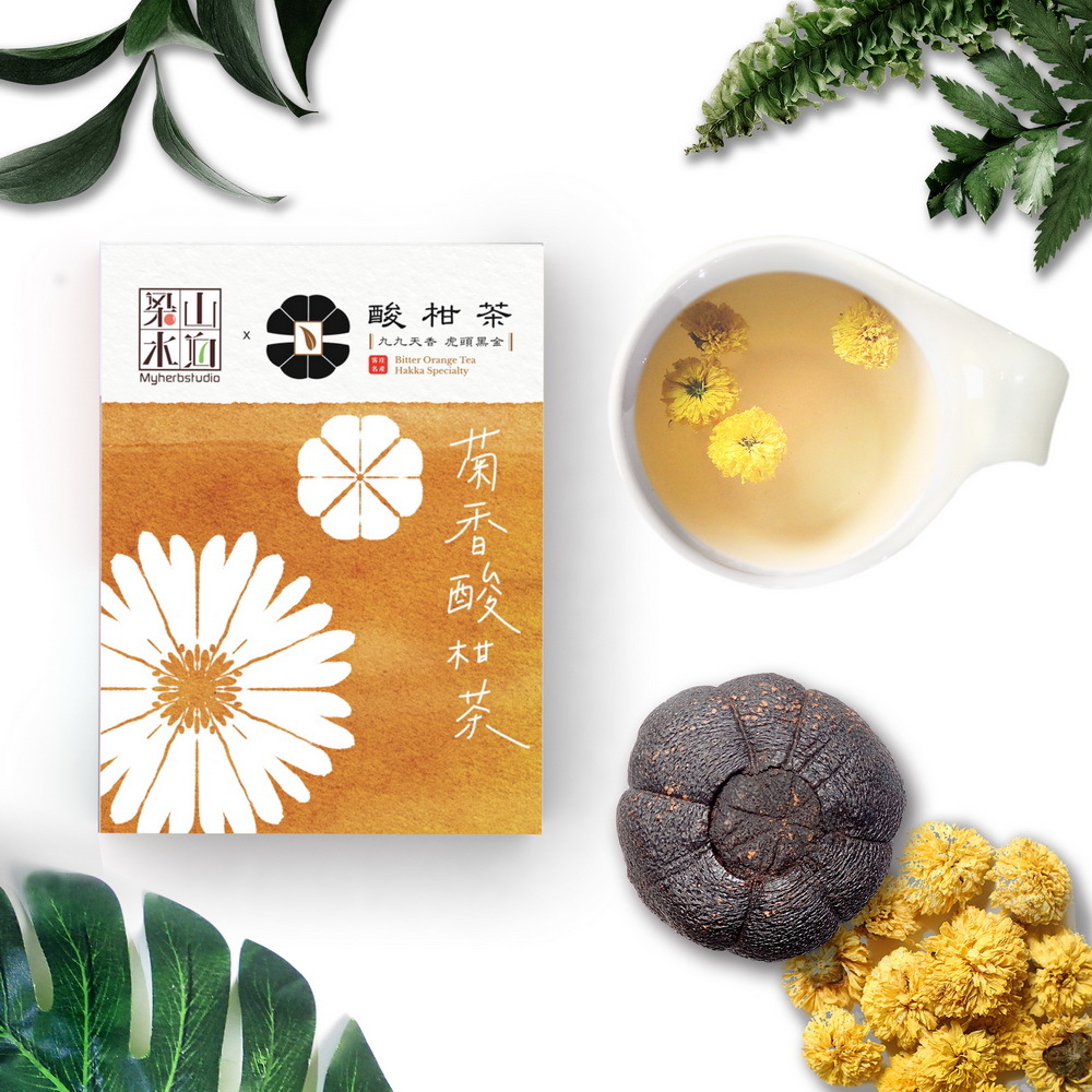 梁山水泊】菊香酸柑茶(新包裝_貓裏黑金巾版6入/盒)