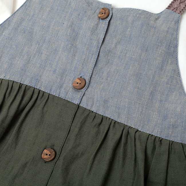 優閒優雅兩件式吊帶裙 綠