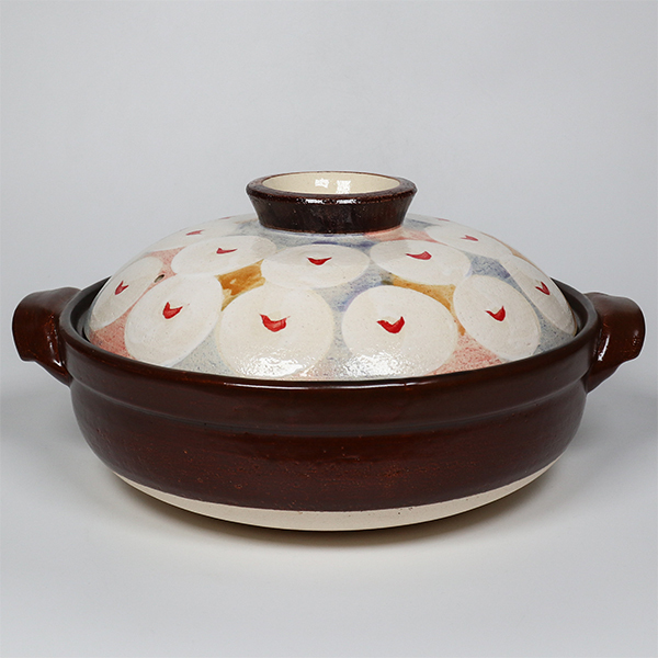 【萬古燒】山茶花 9號深陶鍋