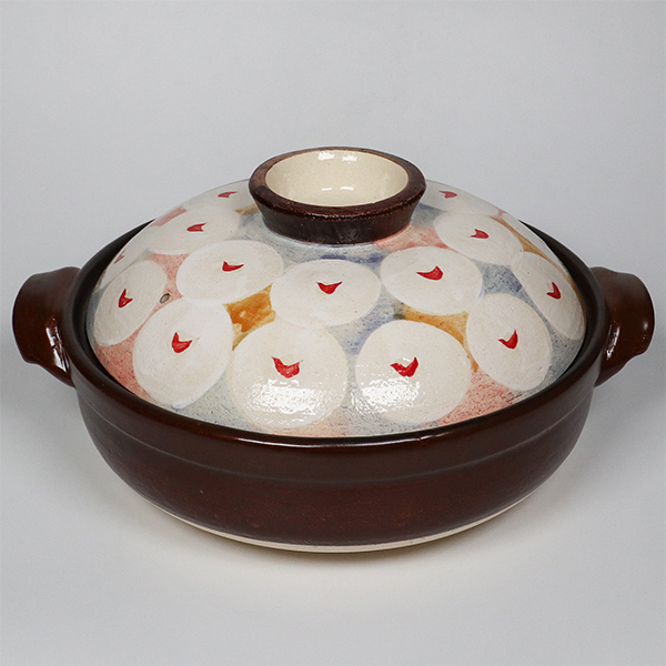 【萬古燒】山茶花 9號深陶鍋