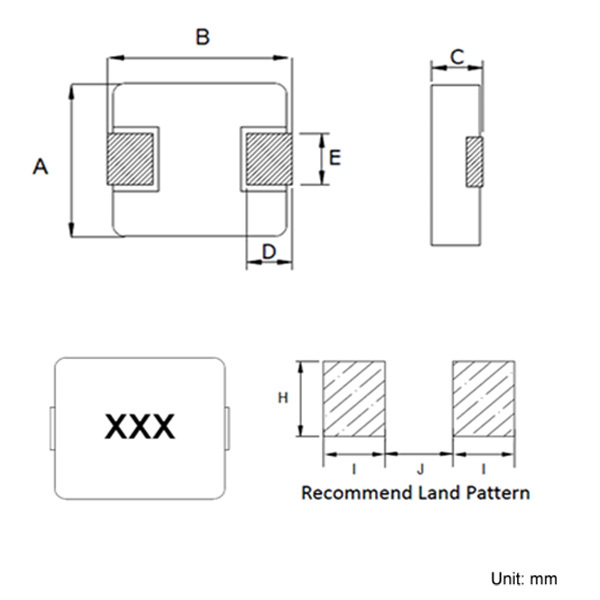 功率電感,MWSA0603S-100MT,尺寸標示