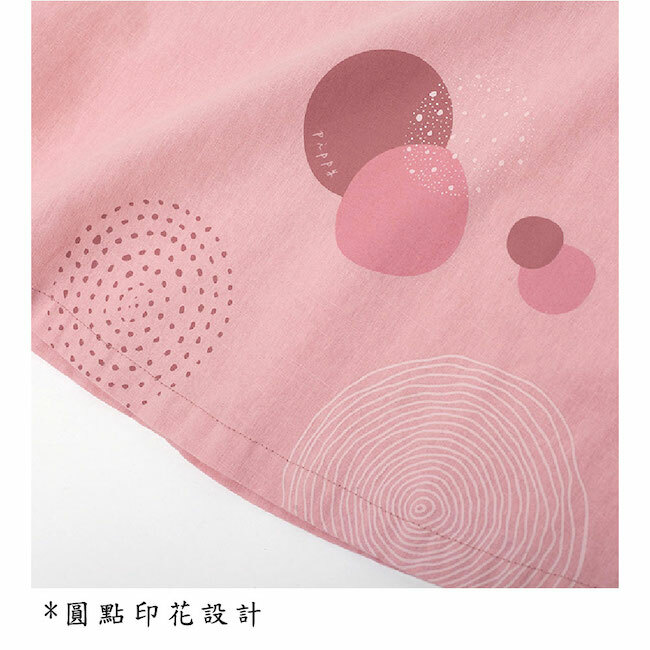普普風圓點印花洋裝 粉