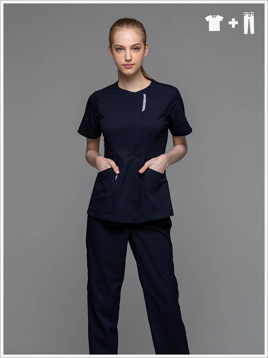 【整套販售】AS251-B9 女護理套裝-AS柔彈布-深海藍