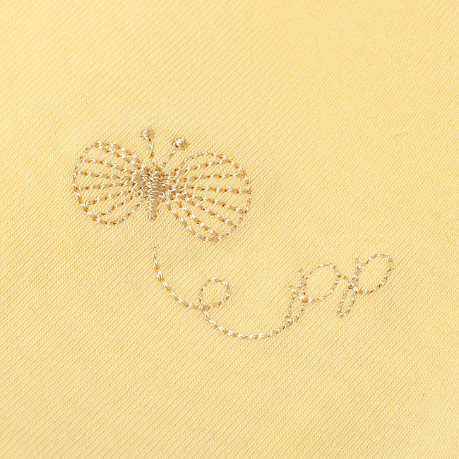 剪接荷葉圓領上衣 黃