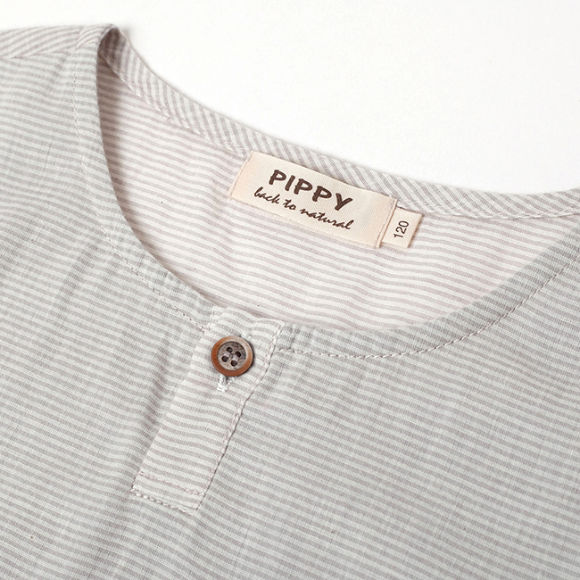 細條紋剪接上衣 灰