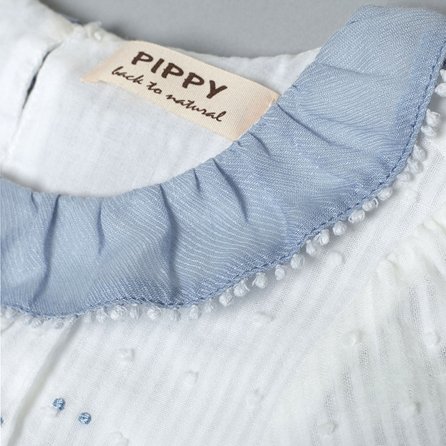 蕾絲領片上衣 白