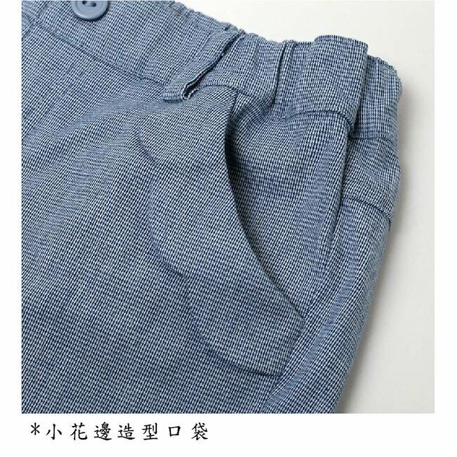 花邊口袋五分褲 藍