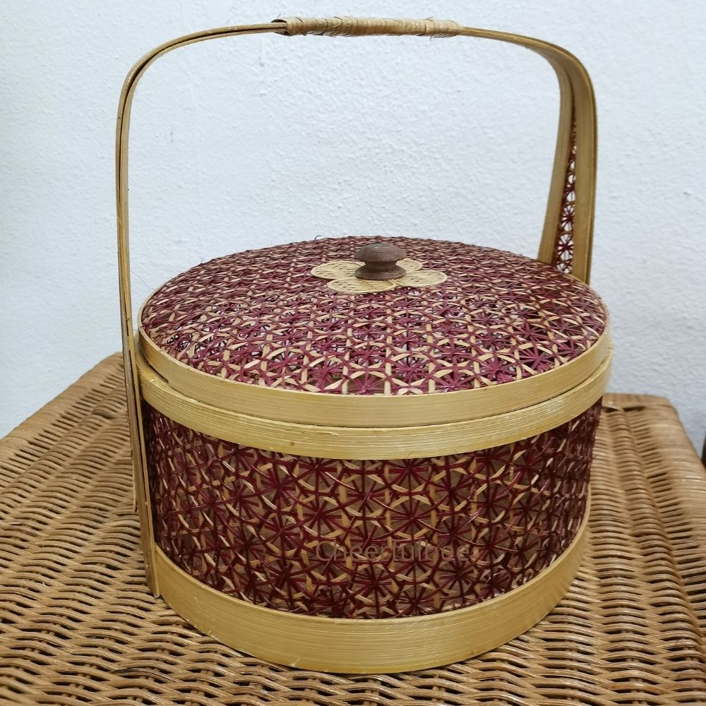 Traditional Handmade Single Layer Bamboo Gift Basket
