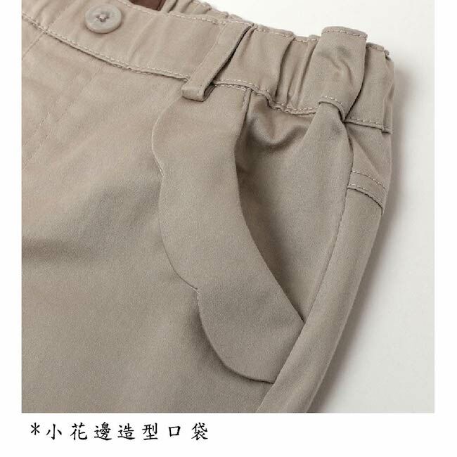 花邊口袋五分褲 卡其