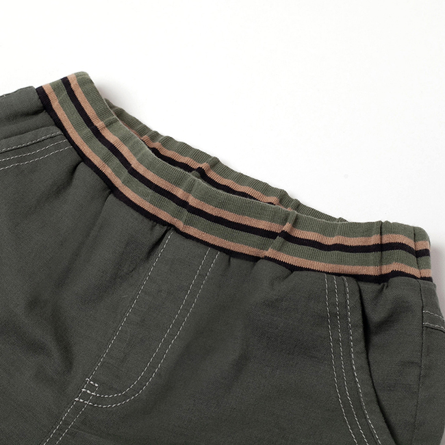 休閒側口袋羅紋短褲 綠