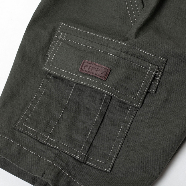 休閒側口袋羅紋短褲 綠