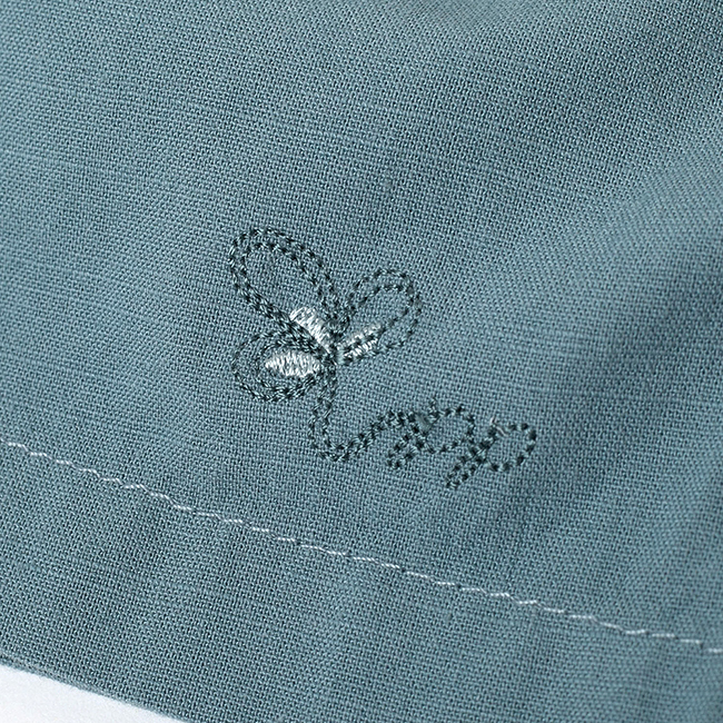 荷葉抽皺優雅短褲 藍綠