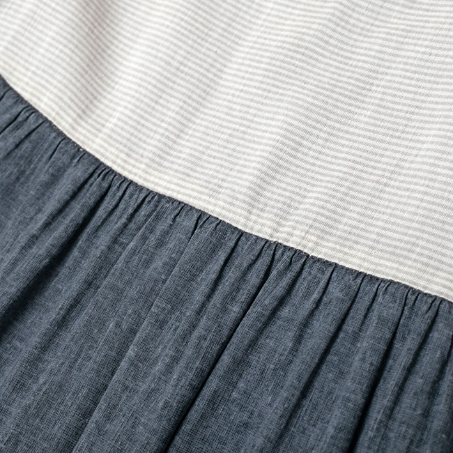 異材質剪接洋裝 灰