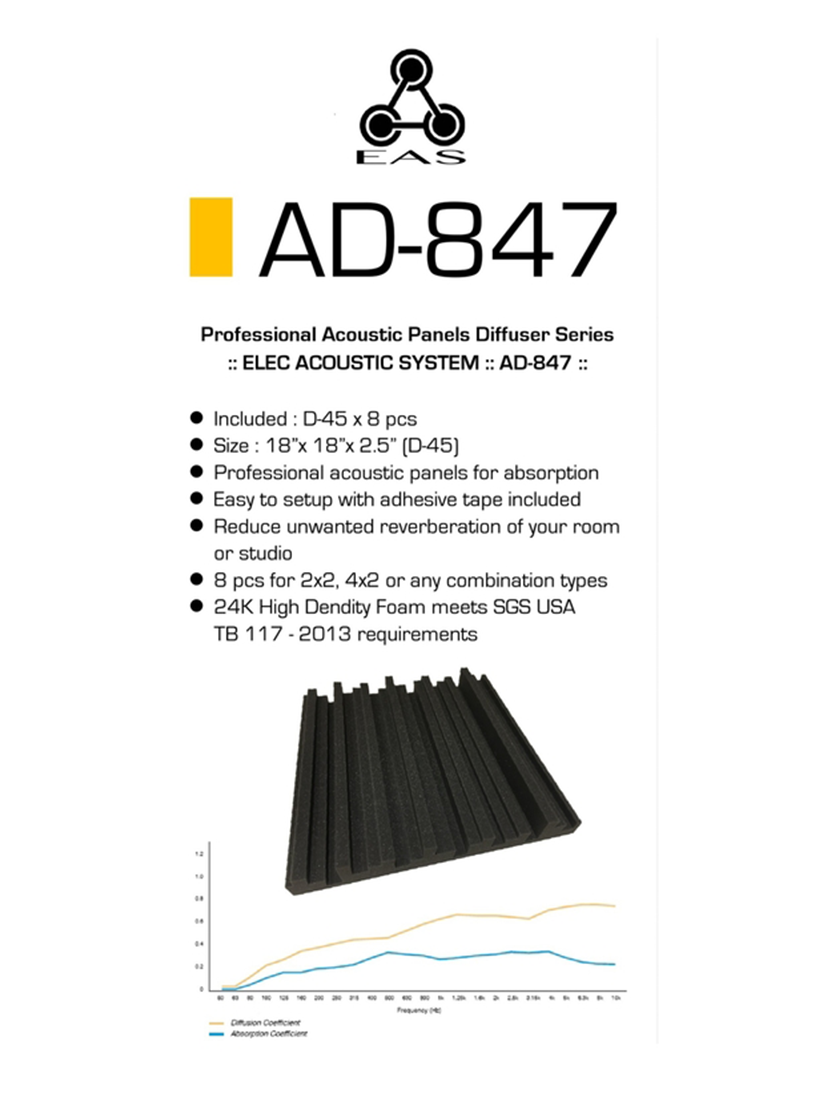 EAS AD-847 Diffuser 擴散系列 吸音磚片組 (8片)