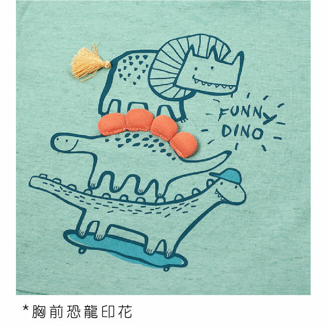 恐龍塗鴉印花上衣 綠