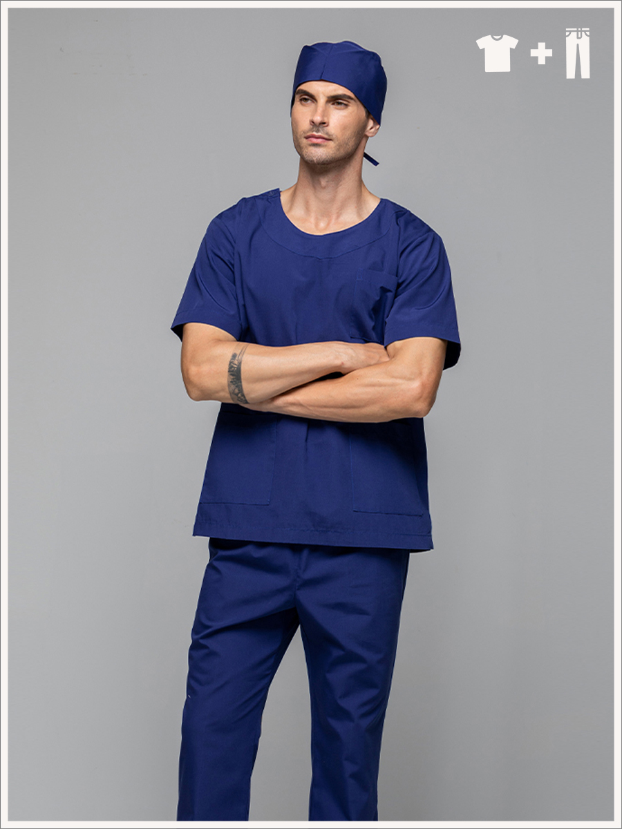 【整套販售】C7091-B7 男刷手套裝-C經典布-寶石藍