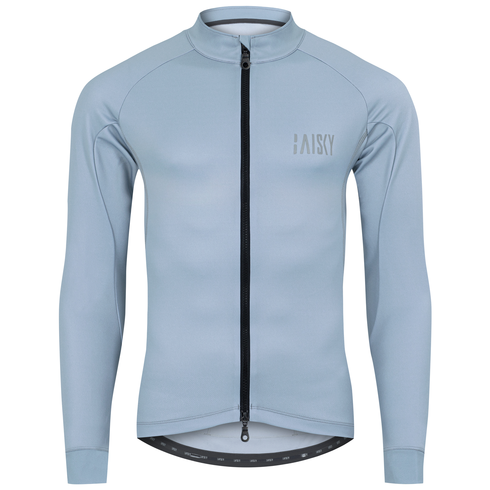 男款雙拉鍊抓絨長車衣 潔淨 灰