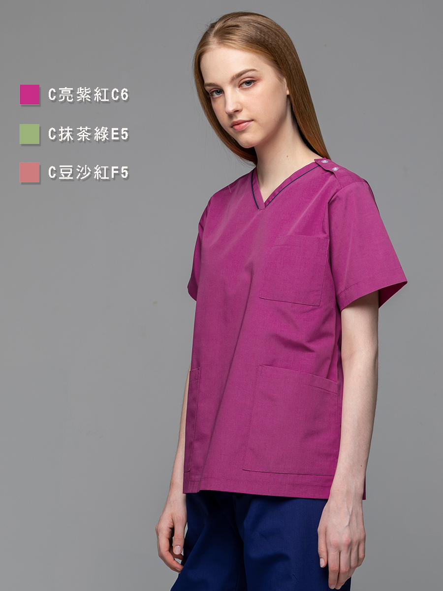 【整套販售】C713-C6 女刷手套裝-C經典布-亮紫紅