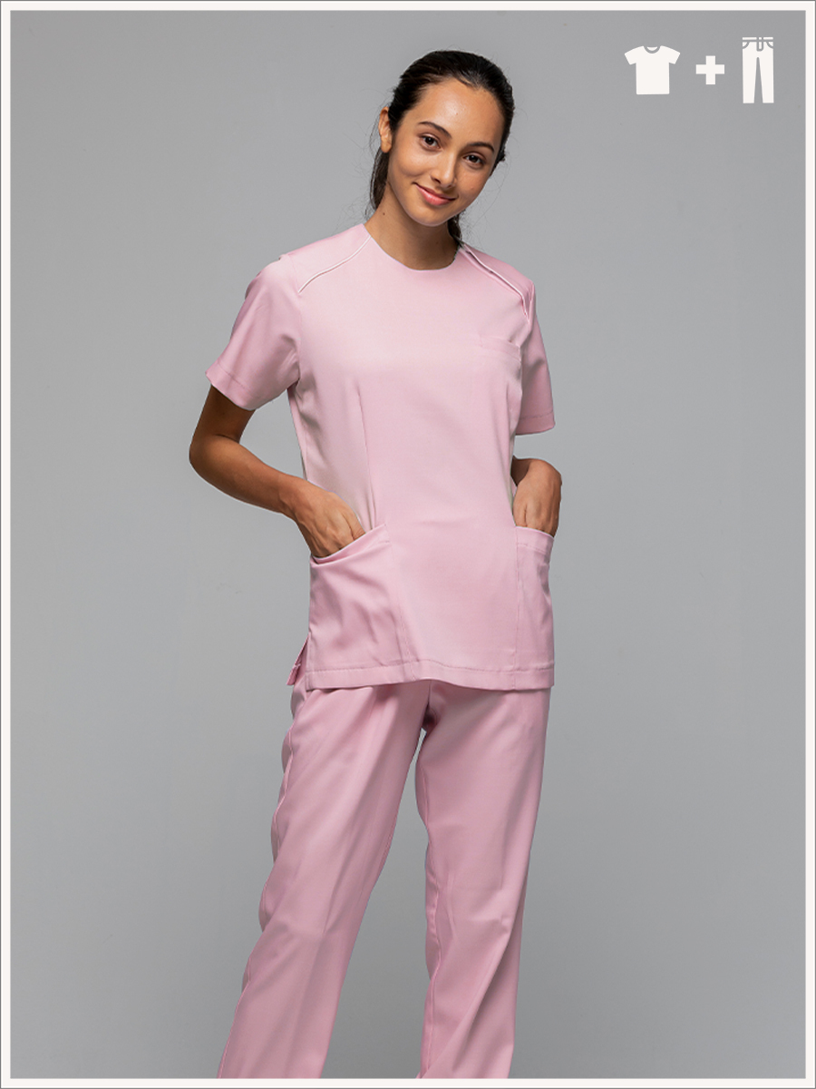 【 整套販售 】AS716-A0 女刷手服套裝-ASV薄彈布-寶寶粉