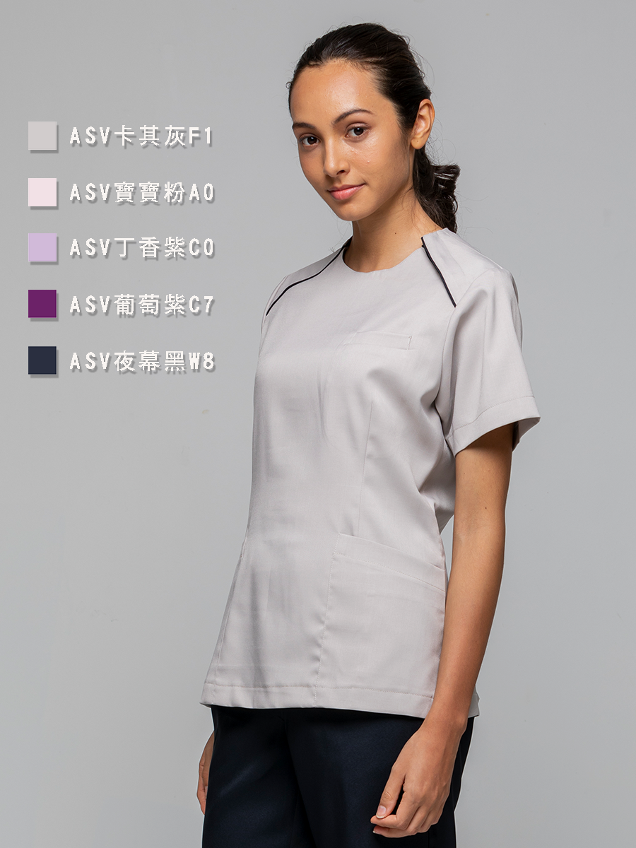 【 整套販售 】AS716-F1 女刷手服套裝-ASV薄彈布-卡其灰
