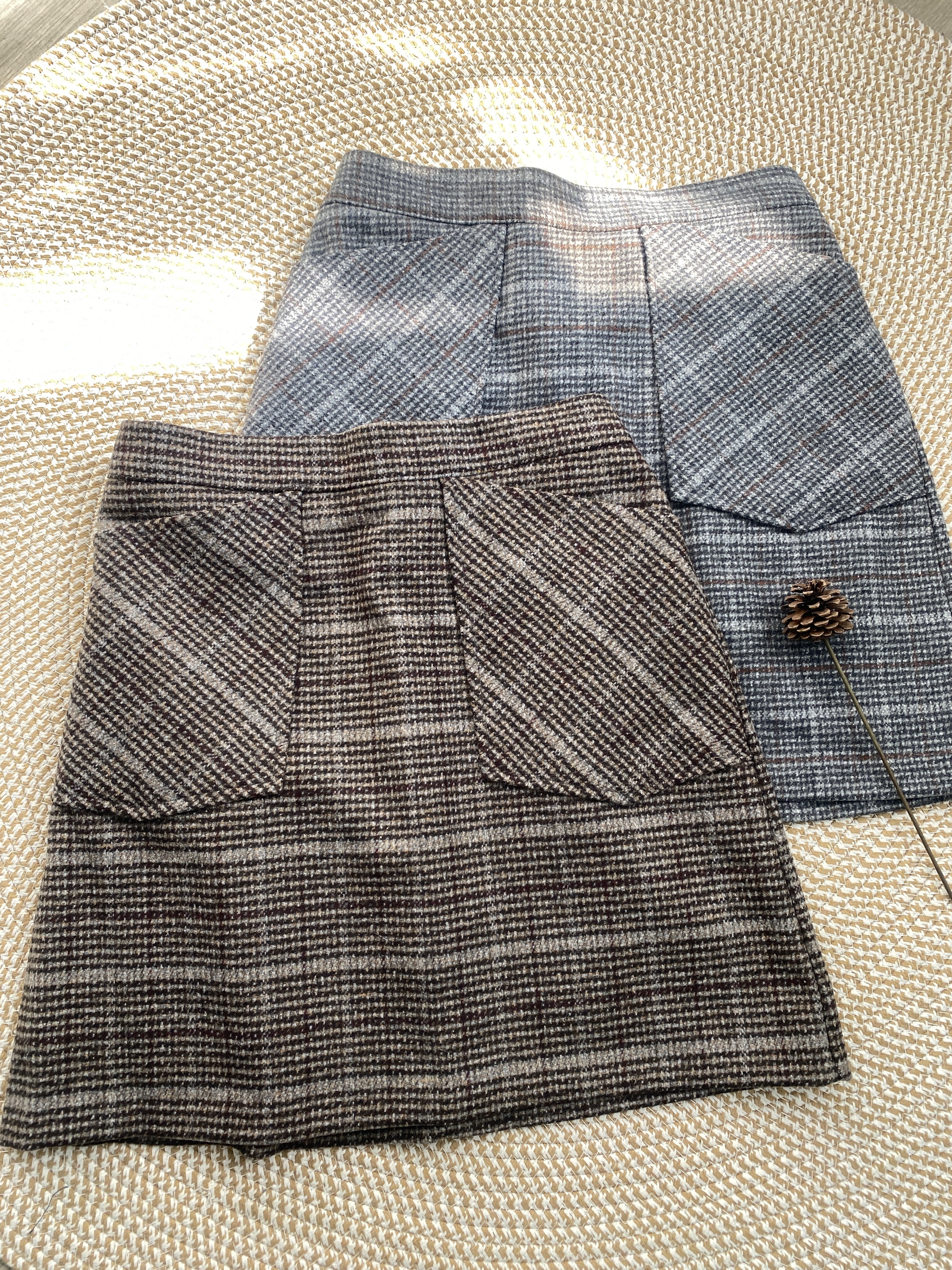 𝑺𝑨𝑳𝑬 秋冬暗格紋口袋短裙