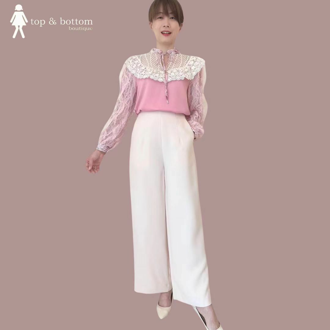 SOLID HIGH WAISTED WIDE LEG LONG PANT