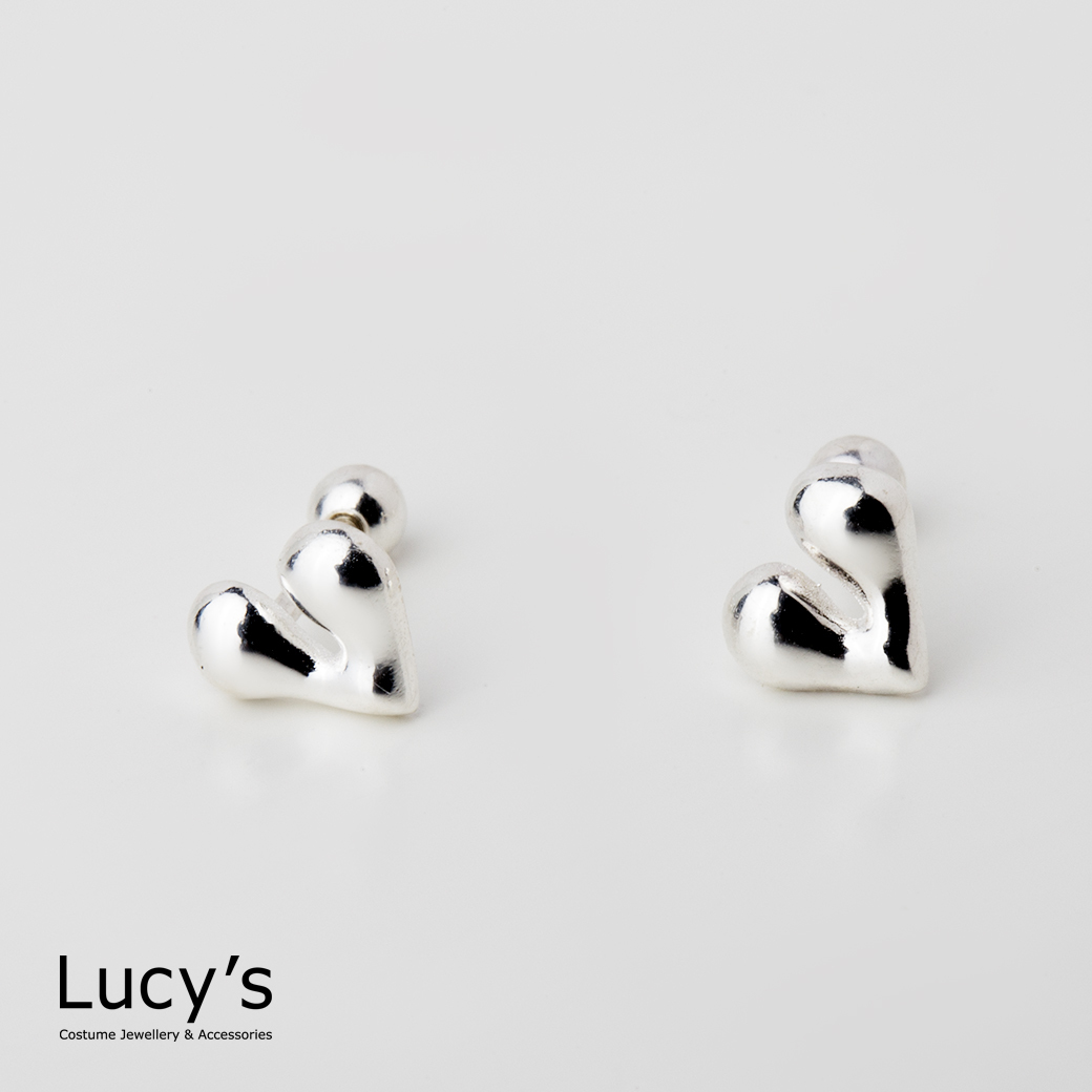 925純銀 熔心 轉珠耳環 (107133)